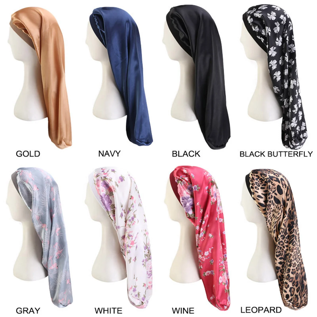 

1Pcs Wide Brim Satin Sleeping Cap Elastic Hair Protection Night Bonnet Large Size Anti-Oil Control Hair Loss Cap Comfortable