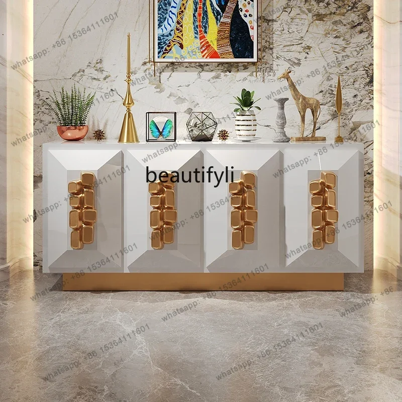 D30Nordic creative dining side cabinet, living room paint decoration cabinet, villa large flat floor advanced storage cabinet