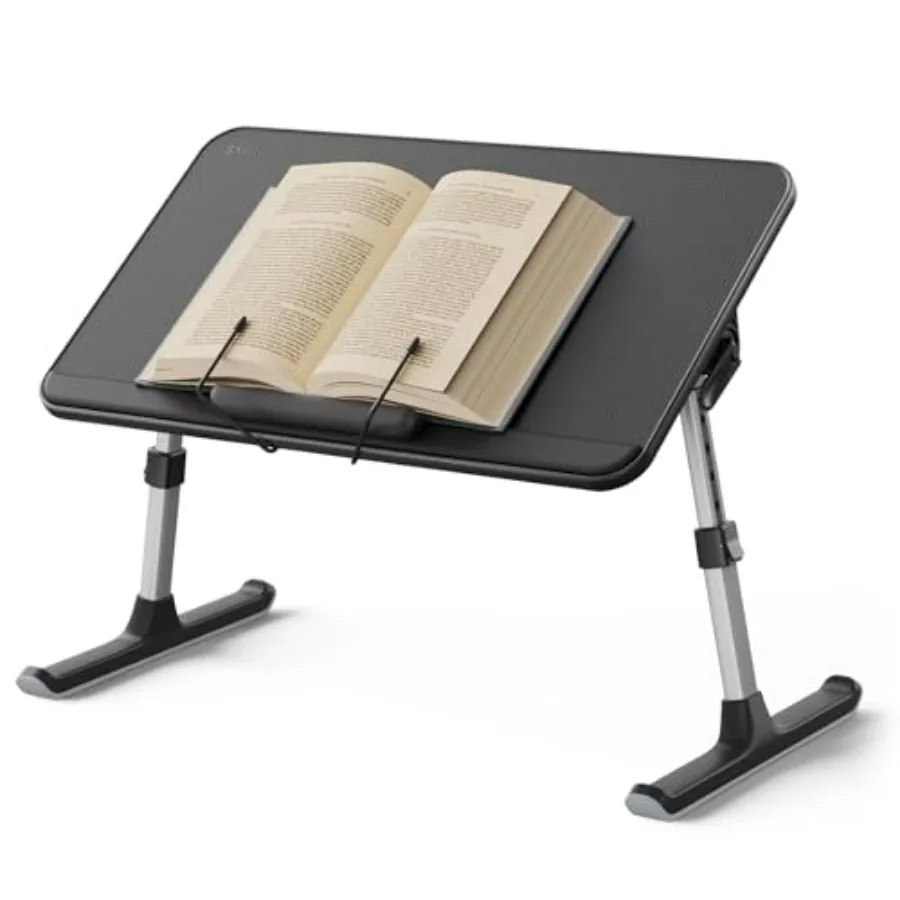 

Подставка для книг для чтения без помощи рук с зажимами для страниц, портативный легкий столик-поднос для ноутбука и письма в постели