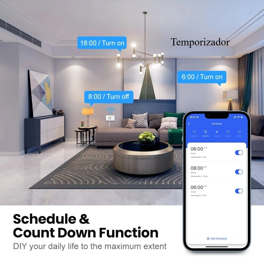 Shawader US Plug Wifi Smart Tuya Light Switch Intelligent Wall Socket Mexico Outlet Touch Glass Panel Remote Alexa Google Home