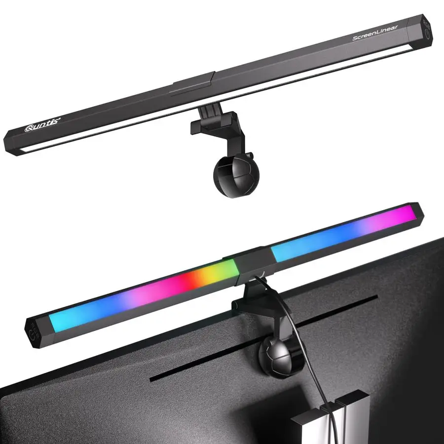 

Подсветка монитора RGB, световая панель для компьютера с функцией защиты глаз, настольная лампа для игр и офиса, 15 режимов подсветки, 3 цветовые температуры.