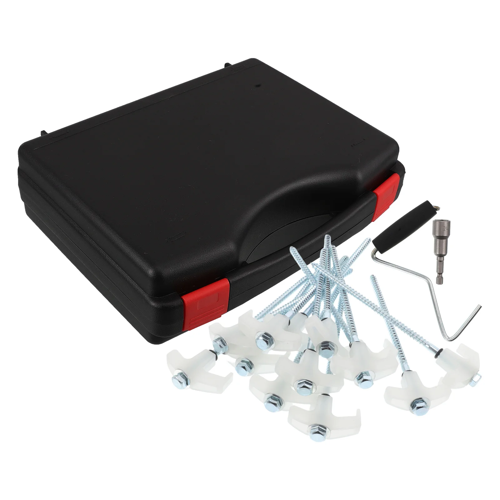 

1Set Metal Spiral Tent Stakes Hexagonal Thread Heavy Duty Camping Ground Anchors Fluorescent Beach Stakes Earth Anchors