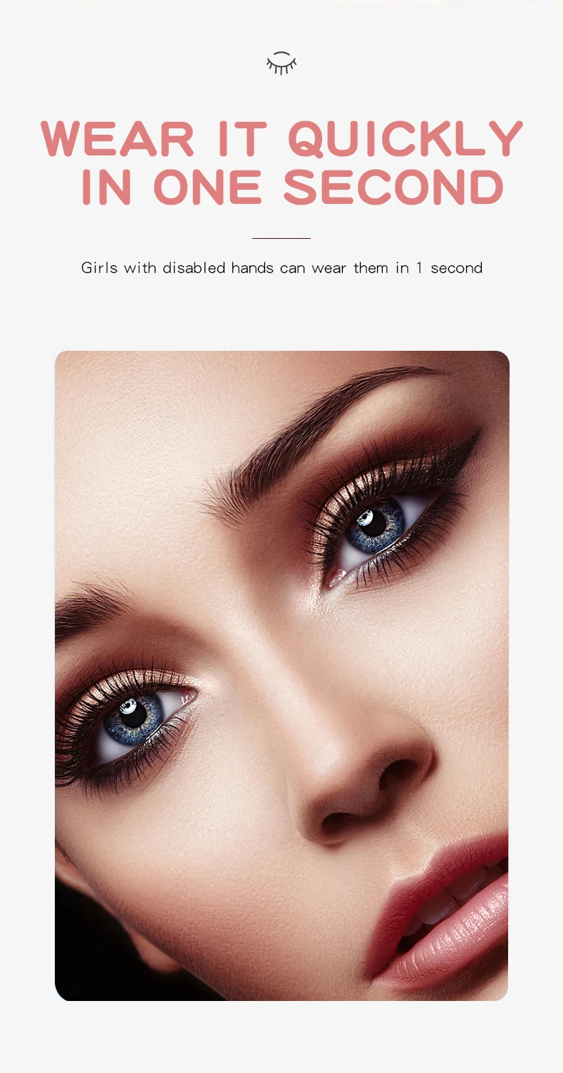 5 Paar 3D dicke magnetische falsche Wimpern, wiederverwendbare lange Wimpern, künstliche Nerzwimpern, magisches, dauerhaftes Eyeliner-Set, natürlicher Look – Detail 3