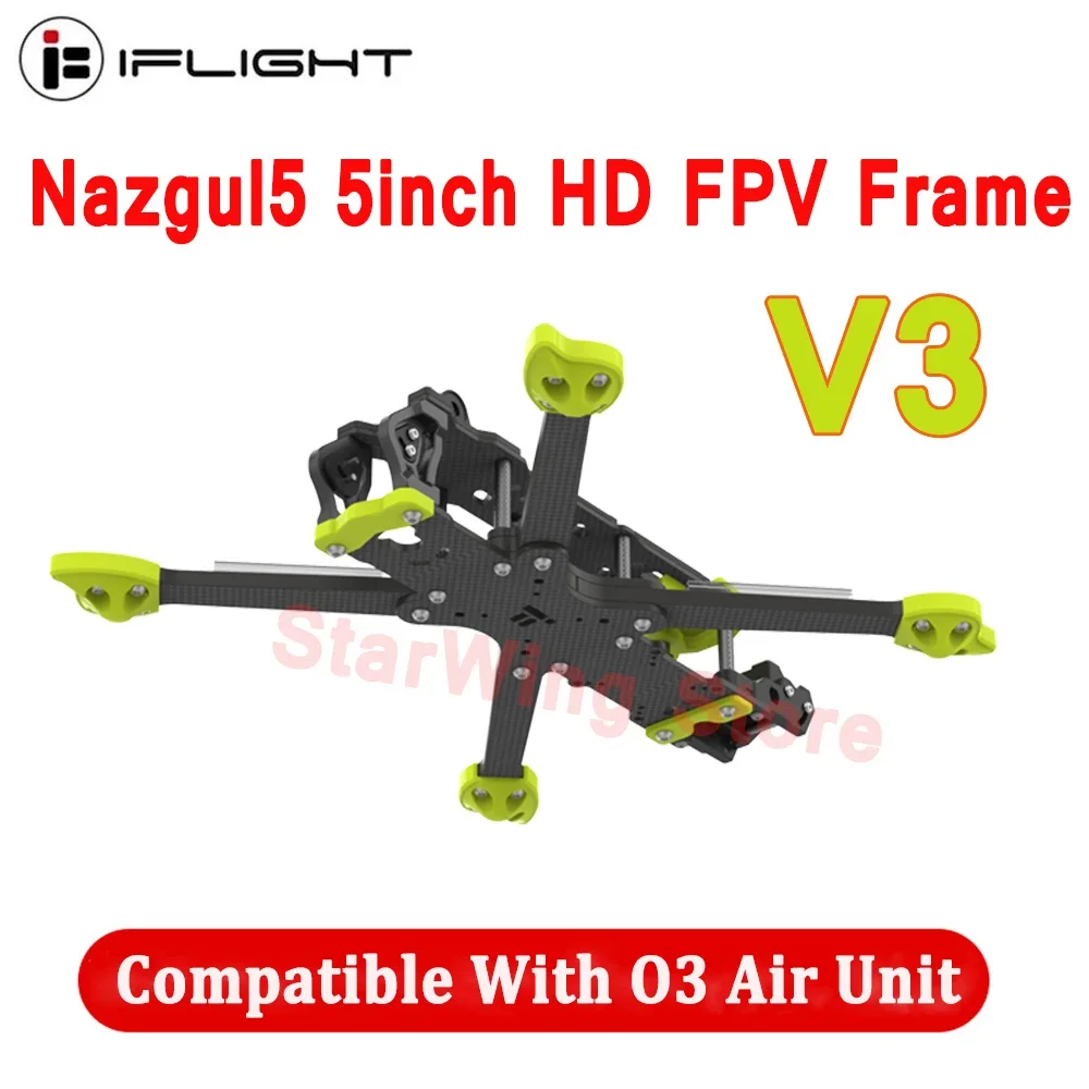 

iFlight Nazgul5 V3 5inch 245mm Frame Kit with 5mm Arm Compatible 5inch Propeller XING-E Pro 2207 Motor for FPV Racing Drone Part