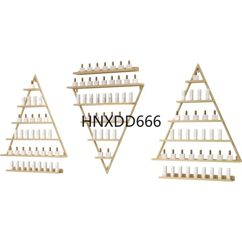 Wrought iron nail art shelf, wall hanging triangular nail polish glue display wall rack