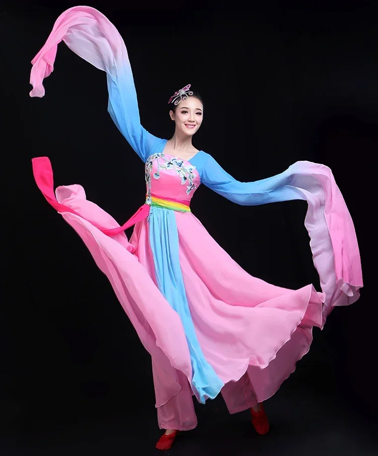 Tradycyjny chiński kostium do tańca klasycznego dla kobiet z rękawem wodnym Hanfu National Yangko Dance Wear National Fan Dance Outfit
