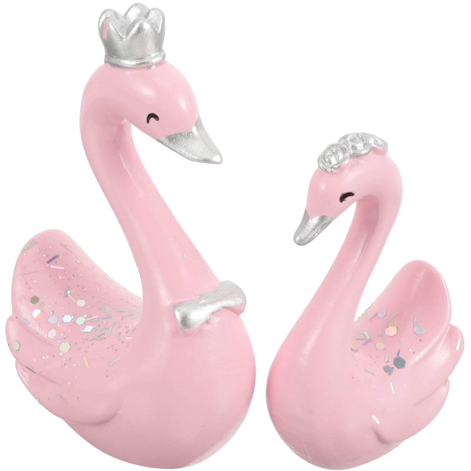 

2pcs Ornament Resin Statue Desktop Car Craft Decoration Cake Decor Wedding Decor Holiday Gift Swan Craft Home Decoration Outdoor