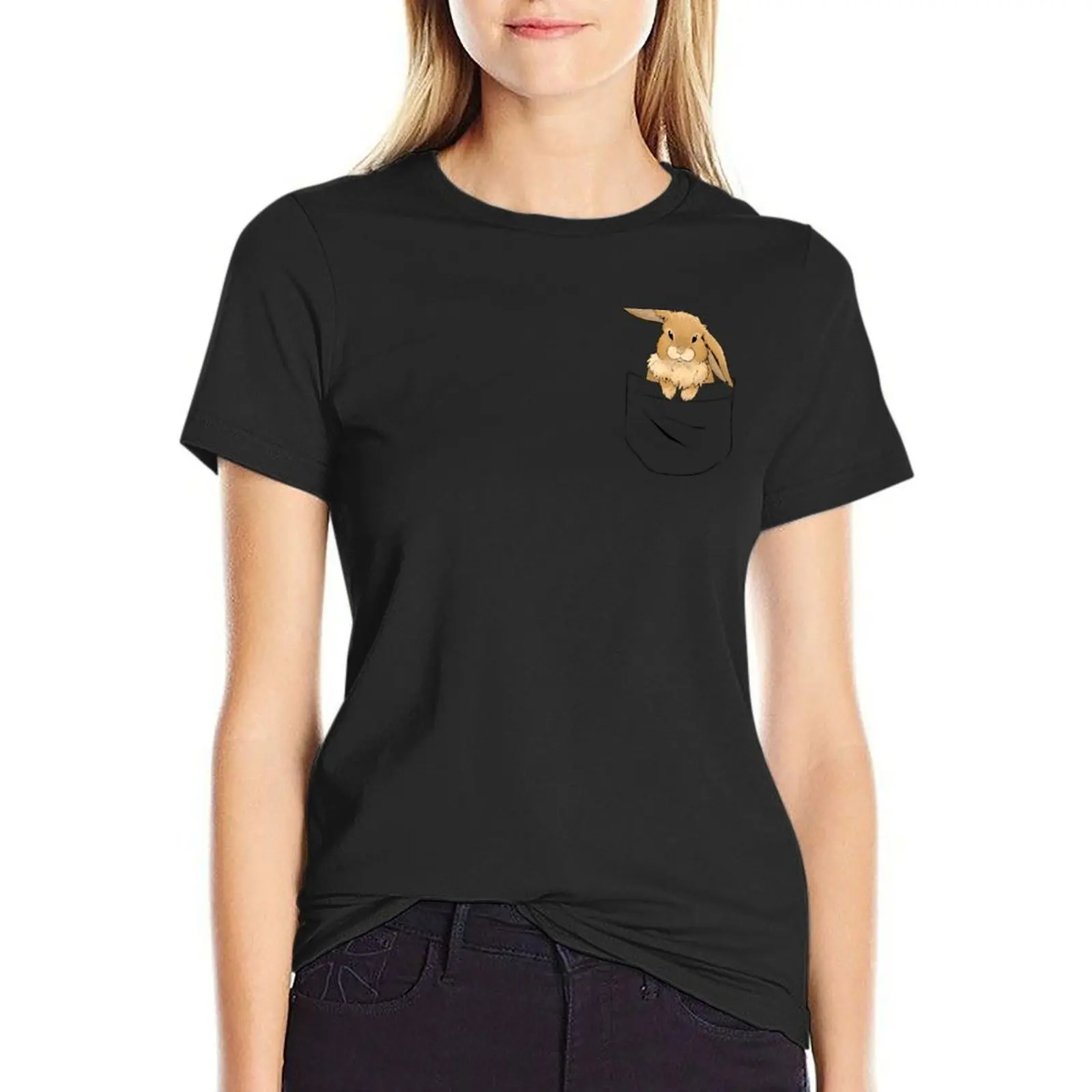 Bunny in a pocket T-Shirt blanks vintage sweat Women t shirt