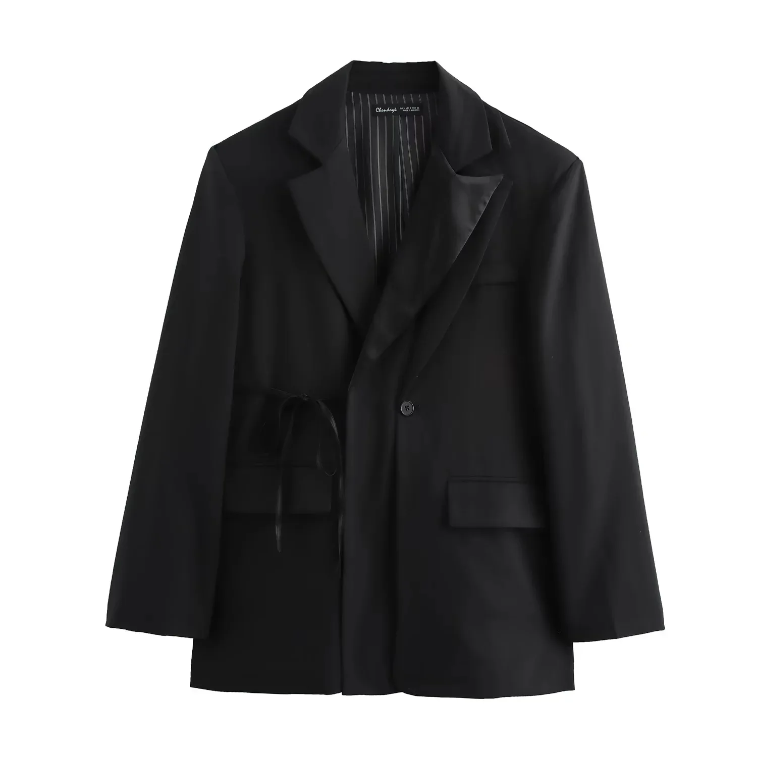 

Loose Double-breasted Two-layer Collar Women's Suit Jaet Spring 2025 Faion Thi Polyester Fiber Splicing Proc