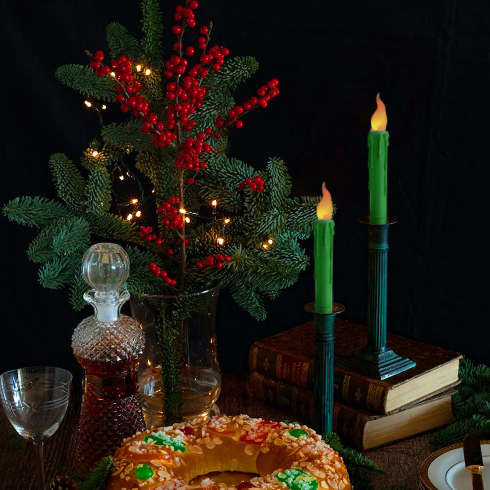 6 قطع شموع LED ديكور شموع عديمة اللهب تعمل بالبطارية لدعائم حفلات مهرجان الموسيقى ديكور المنزل