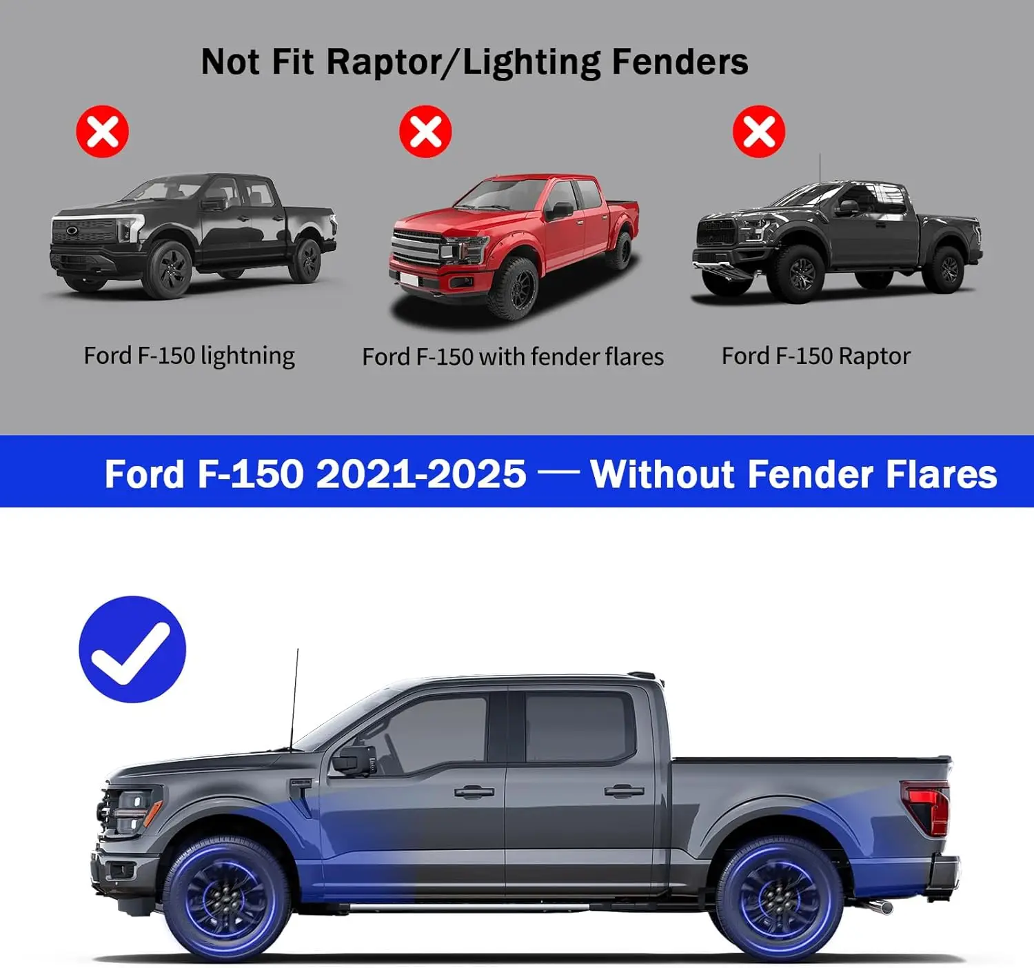 Mud Flaps for Ford F150 2021-2026 2024 2023 2022 Mud Flaps for Trucks Pickup Fender Guards For Fuel Version No Drill Mudguards