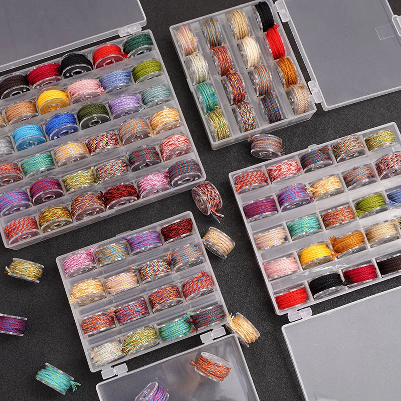 

2M/Roll 1MM Hand-Rolled Cotton Thread With Box Packaging Braiding Cord Suitable For DIY Handmade Bracelet And Necklace