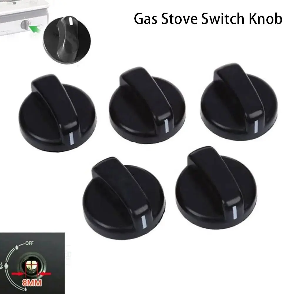 1/2/5Pcs General Gas Stove Cooker Control Knob Plastic Handle 8mm Hob Knobs Range Oven For Benchtop Burner