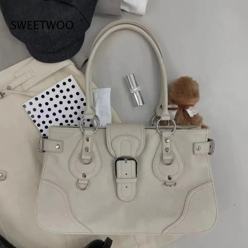 Women Casual Simple Handbags Office Lady Chic Korean Fashion Shoulder Bag Y2K Aesthetic Female All Match Underarm Bag