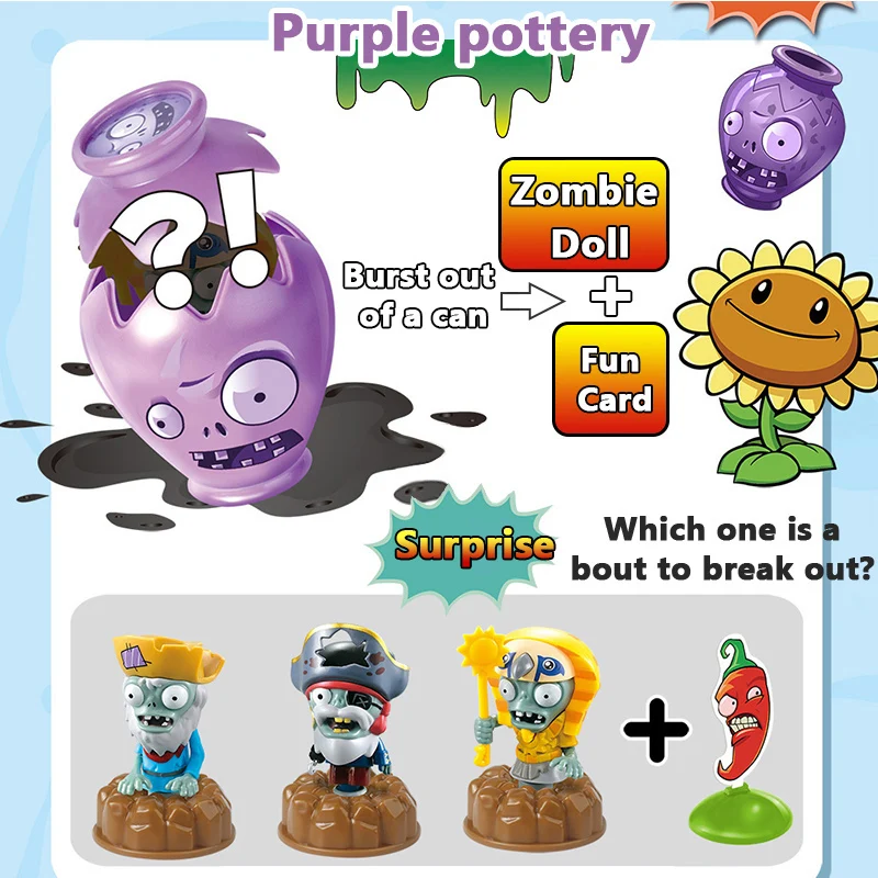 Plants VS Zombies 2 Anime Blind Box Surprise Pottery Peashooter SunFlower Pirate Captain Ra Zombie Game Dolls Model Kids Toys