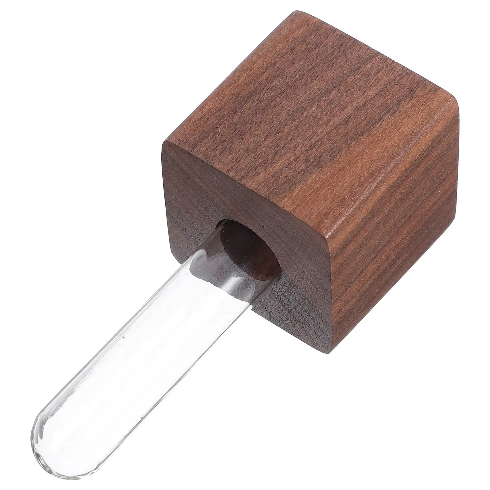 Magnetic Test Tube Flower Vase – Mini Glass Planter with Wood Base, Fridge & Wall Mount, Desk or Kitchen Decor