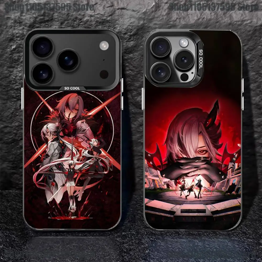 

G-Genshin Impact Arlecchino Phone Case For iPhone 17,16,15,14,13,12,11,Pro,XS,Max,Plus,Mini,SE4,E Black Matte Shockproof Cover