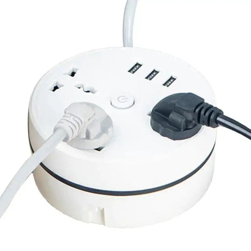 Power Multi Tap Universal Plug EU Outlet Power Strip with 1.8m Extension Cord AC USB Port Charge Electrical Socket