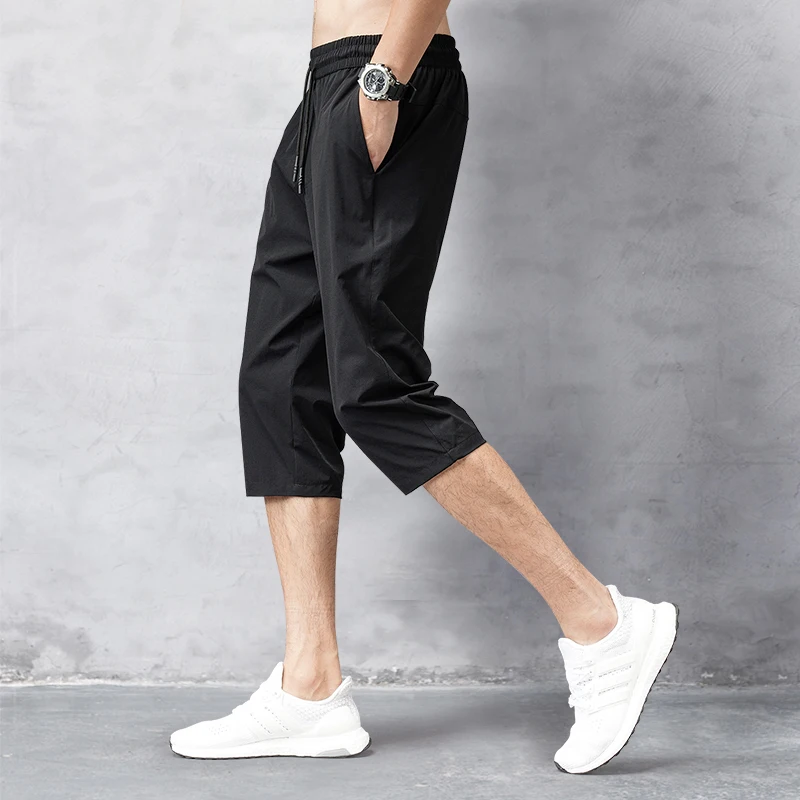 Summer Cropped Trousers for Men, Ice-Feel Breathable Stretch Trousers, Casual Versatile Shorts