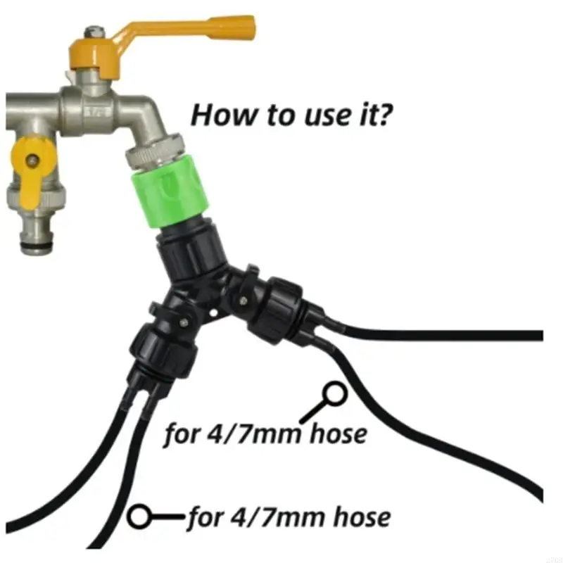 Garden Hose Y Adapters 2 Independent Valves 3/4inch Threaded Port Simple Installation for Double Irrigation