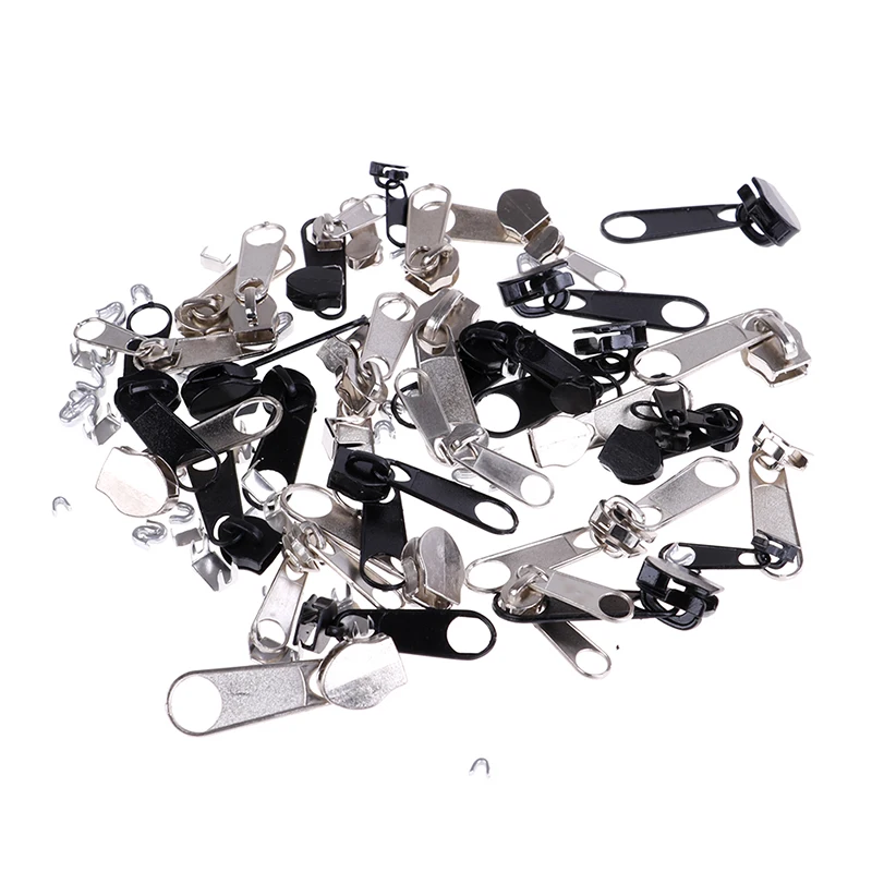 84Pcs Replacement Zipper Repair Kit Easy Pull Metal Zipper Heads Install For Jeans, Jackets, Coats, Skirts And Slacks