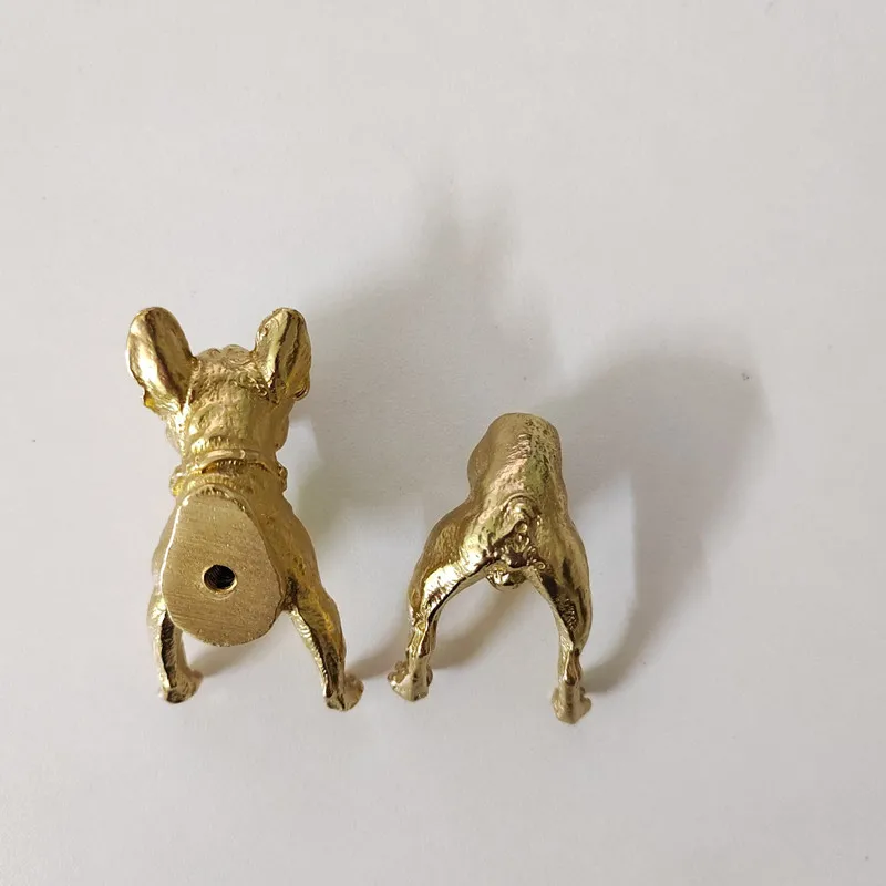 Nordic Modern Brass Handle Light Luxury Solid Simple Drawer Wardrobe Door Animal Dog Handle Knobs for Dresser  Cupboard Handles