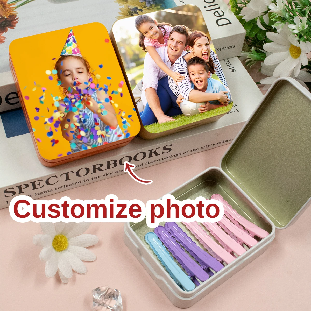 Custom Metal Box With Photo, Personalized Small Storage Box, Customized Picture Ornament Storage Box, Room Decor, Anniversary