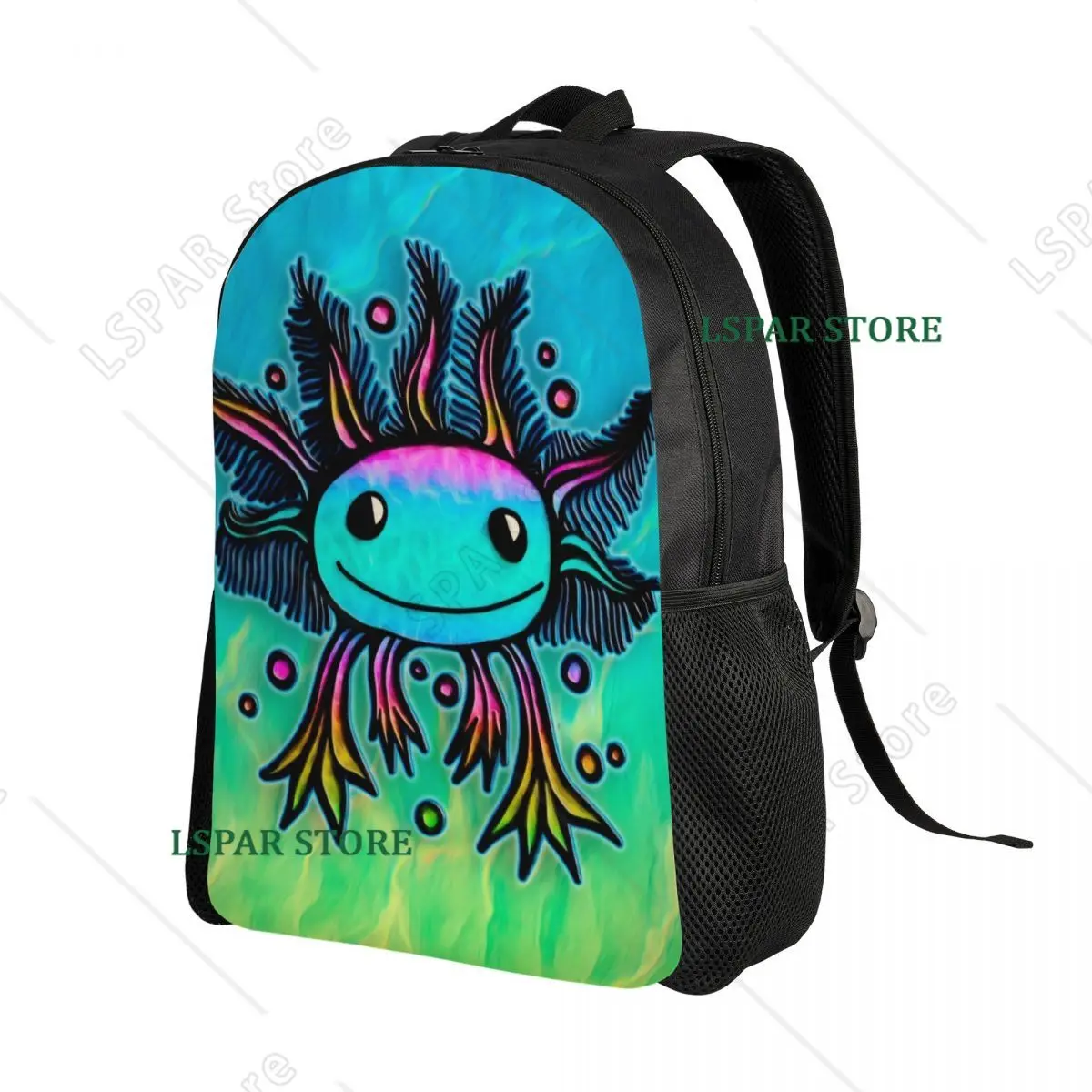 Custom Kawaii Exotic Axolotl Backpack Women Men Basic Bookbag for College School Salamander Animal Bags