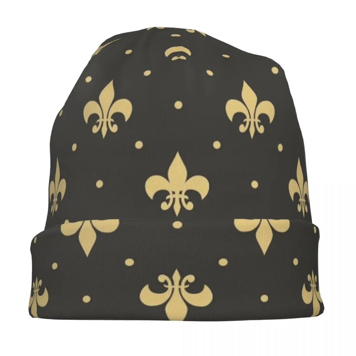 Fleur De Lis Design Bonnet Hat Fashion Outdoor Skullies Beanies Hat dla mężczyzn i kobiet Ciepłe czapki podwójnego zastosowania