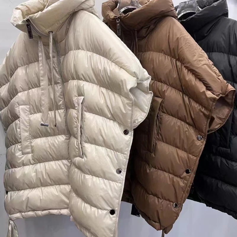 Gilet in piumino da donna invernale nuovo piumino senza maniche gilet semplice casual solido ed elegante gilet corto con cappuccio caldo spesso