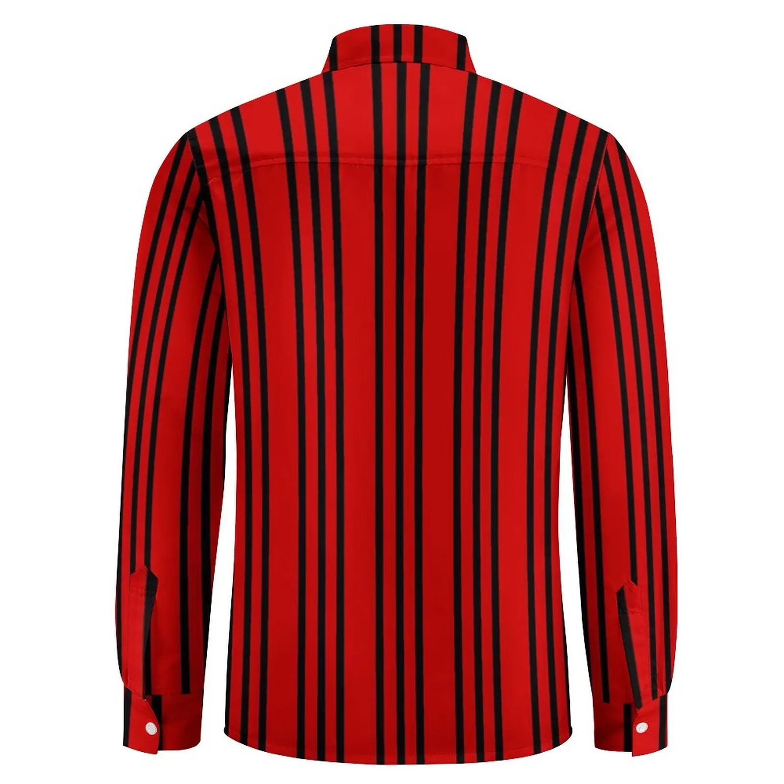 Vertical Striped Shirt Spring Black And Red Lines Casual Shirts Man Fashion Blouses Long Sleeve Pattern Street Style Top