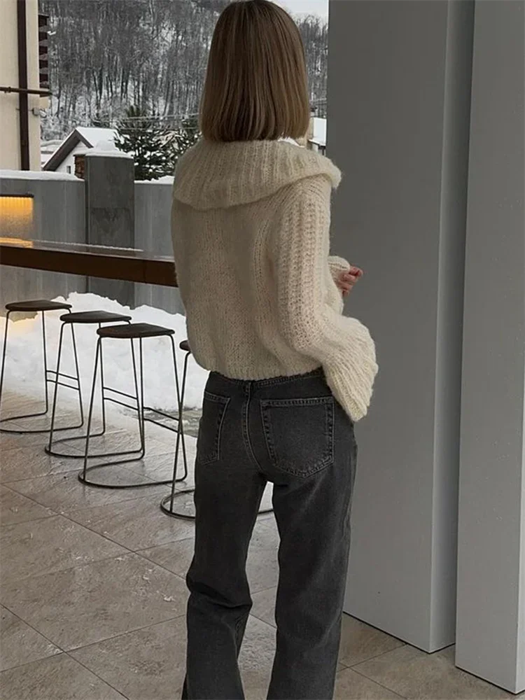 Tossy-suéter de punto para mujer, cárdigan, prendas de vestir, solapa, manga larga, retales, cintura alta, Top corto, ropa de calle, abrigo de punto