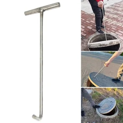 T-Shaped Manhole Hook Tool Single Hook Manhole Cover Lifter Lift Manhole Cover