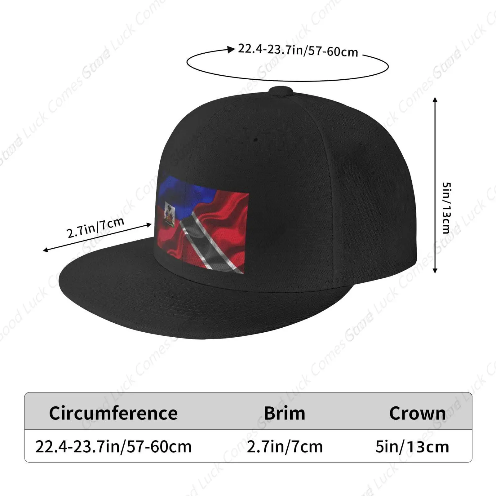 Haiti Haitian and Trinidad and Tobago Flag Snapback Hats for Men Women Adjustable Flat Brim Baseball Cap