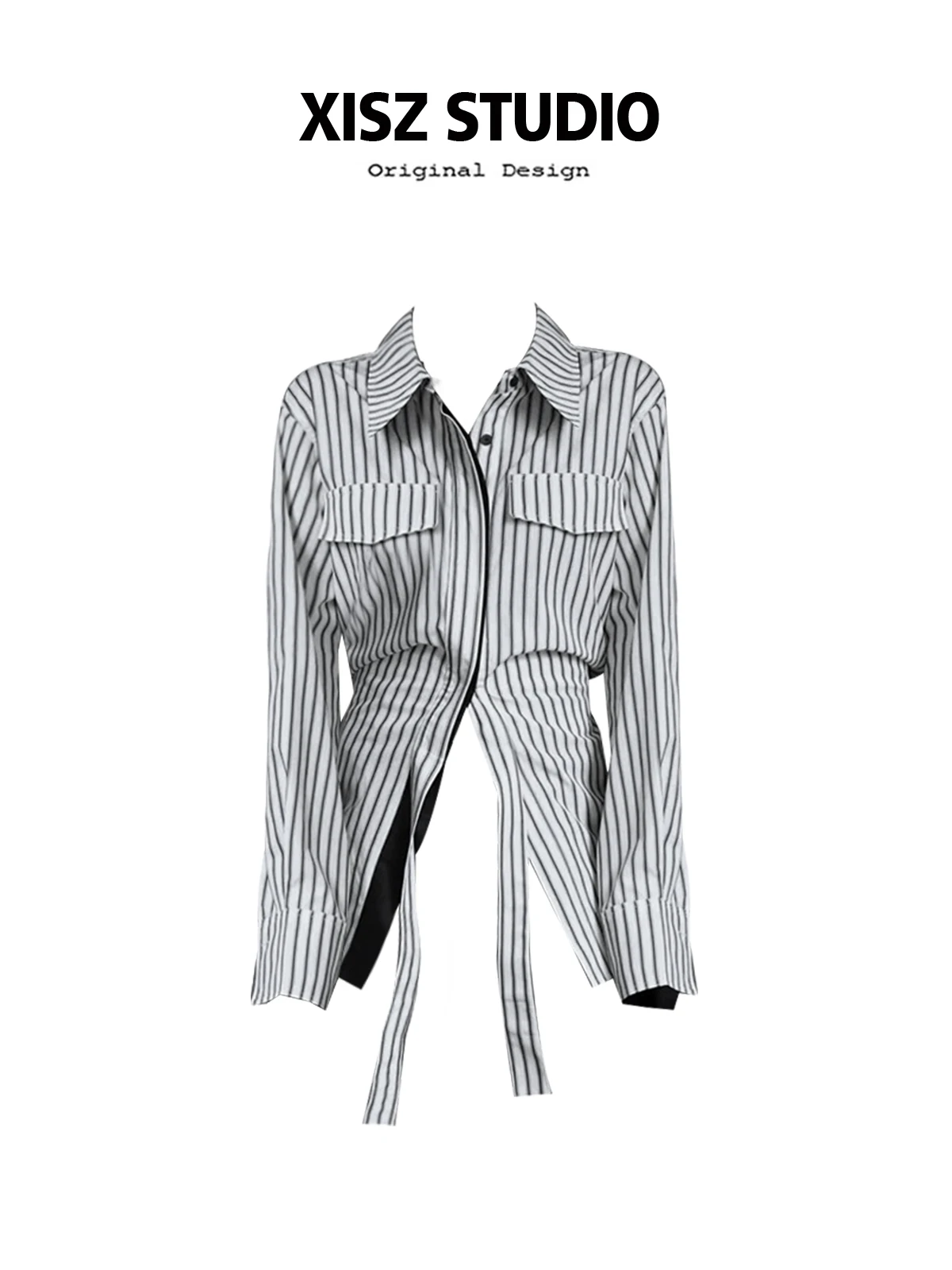 

Women's Striped Shirt Elegant Oversize Long Sleeve Shirts 2000s Y2k Korean 90s Vintage Harajuku Elegant Blouses Clothes
