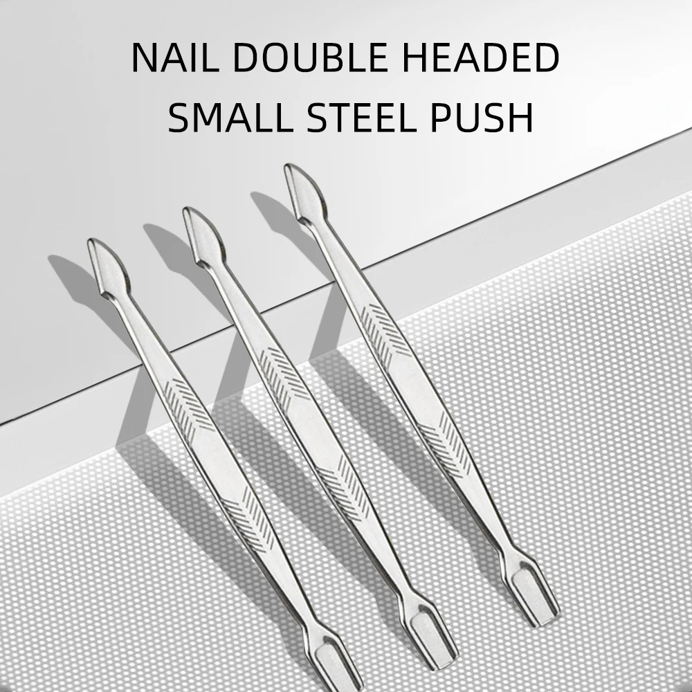 10pcs Stainless Steel Dead Skin Remover Nails Cuticle Pusher Cutter Fork Spoon Scraper Gel Polish Push Manicures Nail Accessory