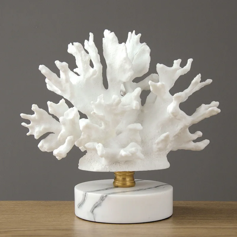 coral pattern carving resin handicraft, irregular shape - modern light luxury home hotel living room and desktop decoration