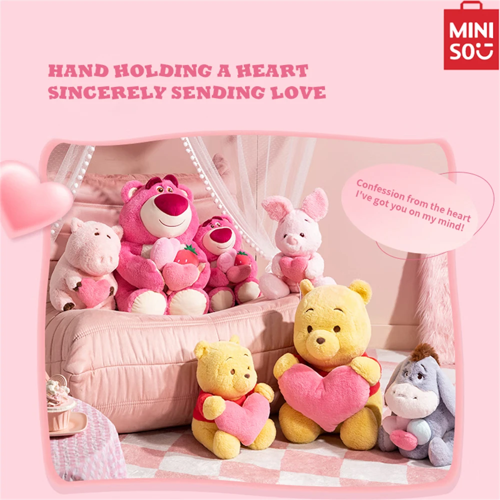 Miniso Disney Love Doll Winnie The Pooh&Eeyore Doll Plush Doll Pillow Children's Birthday Gift Sofa Bedroom Decoration Ornament