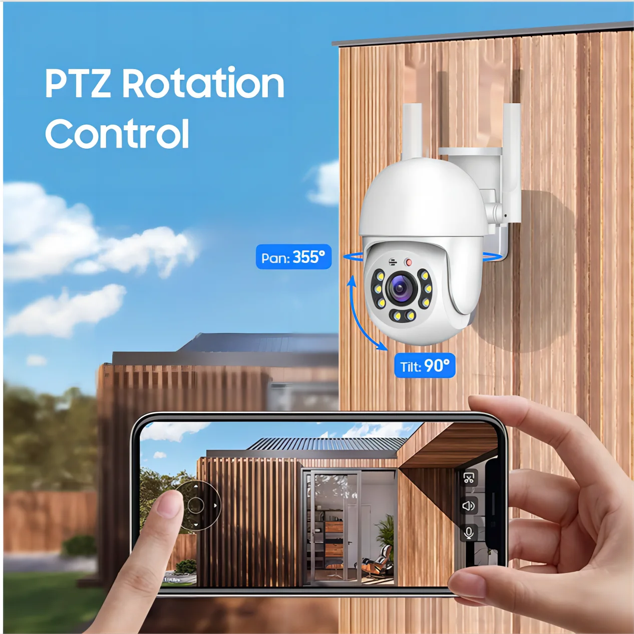 Tuya 4mp Ptz Wifi Netwerkcamera Beveiliging Buiten Ip66 Waterdicht 5G Dual-Band Camera Home Videobewaking