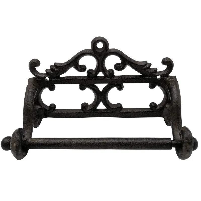 

Iron Toilet Paper Roll Holder Cast Rustic Wall Mounted Tissue Dispenser Decor For Kitchen And Bathroom