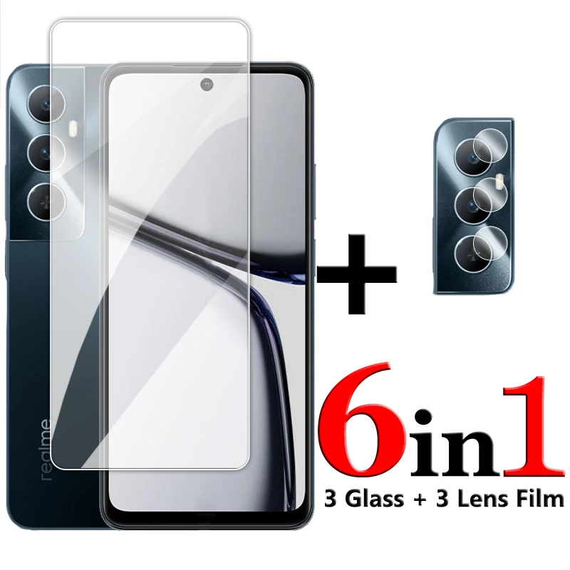 

For Realme C65 Glass 6.67 inch Full Glue Clear Screen Protector For Realme C65 4G Tempered Glass For Realme C65 4G Lens Film