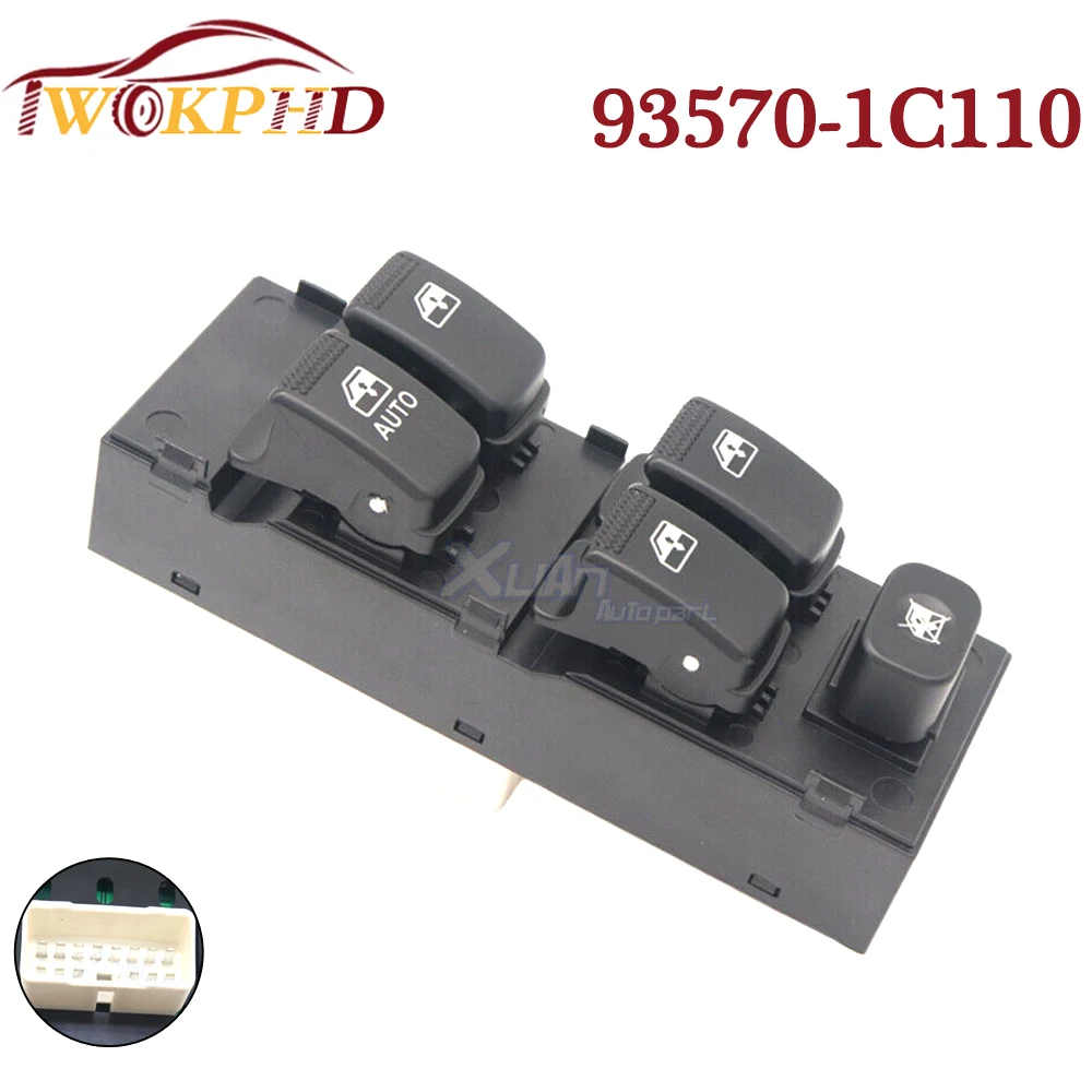 

93570-1C110 For Hyundai Getz Matrix 03-11 Kia Carens Car Front Left Electric Power Window Control Switch Master Lifter Button