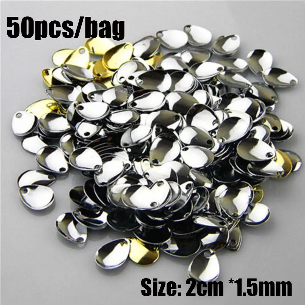 Best 50pcs Fishing Flattie Attractor Spinner Blades Smooth Nickel Spoons Plaice