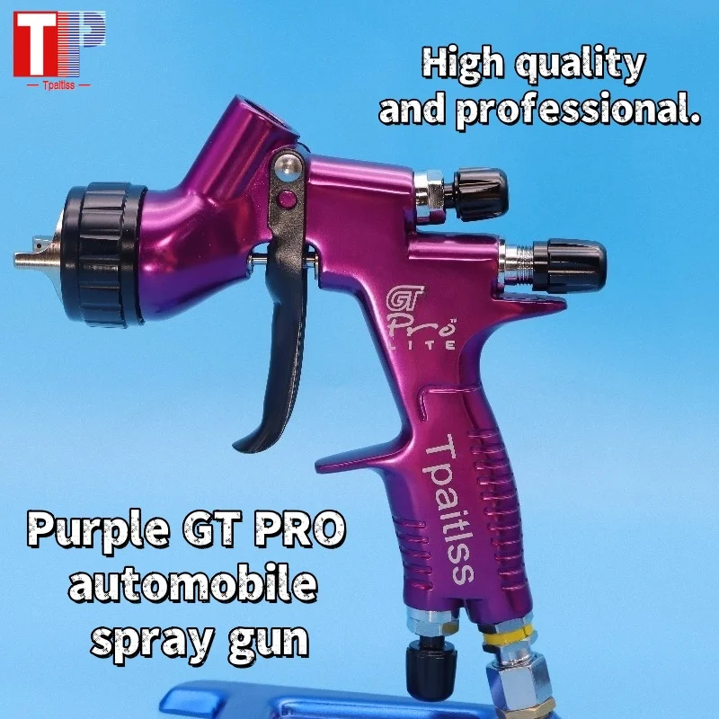 

Пистолет-распылитель Tpaitlss GT Pro TE20/T110 с соплами 1.3мм/1.8мм, фиолетовый, для смешивания стеклянных и водных красок, пневматический.