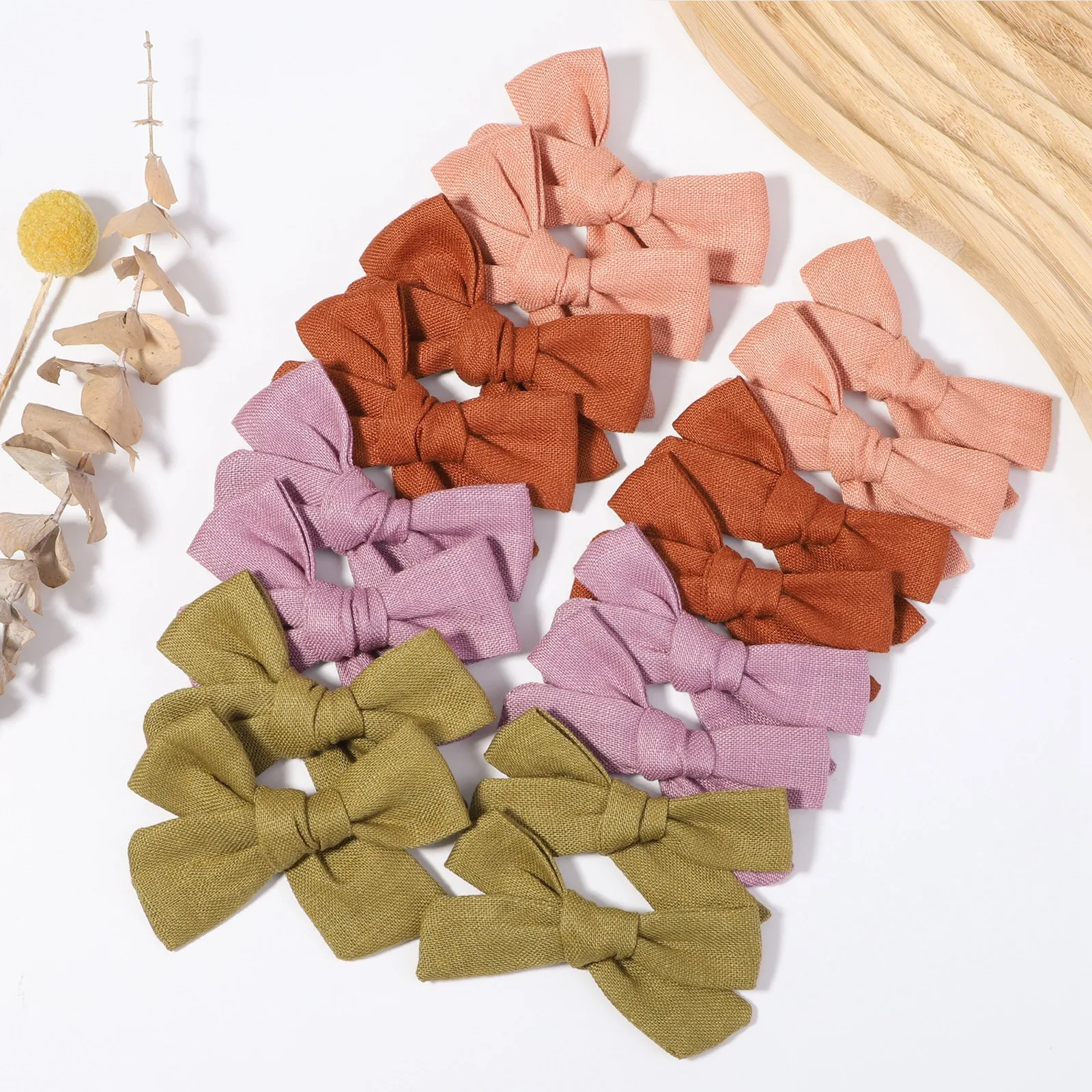 2 teil/los Neue Leinen Baumwolle Haar Bogen Kinder Baby Mädchen Haar Clips Haar Bogen Haarnadeln Einfarbig Kinder Haar Zubehör barrettes