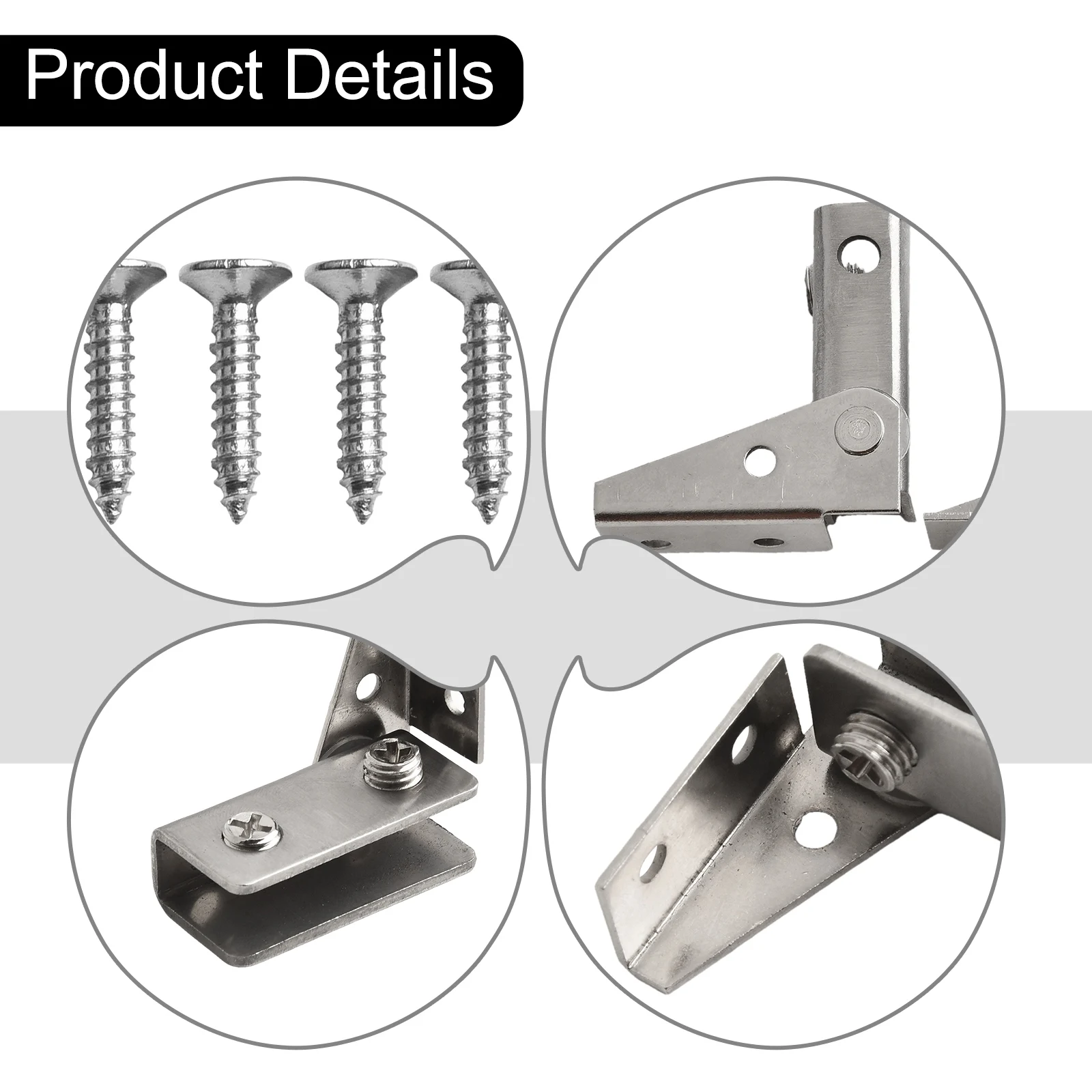 2pcs Non-porous Glass Hinges For 5-8mm Display Cabinet Magnetic Touch Household Stainless Steel Hinges Replacement Accessories