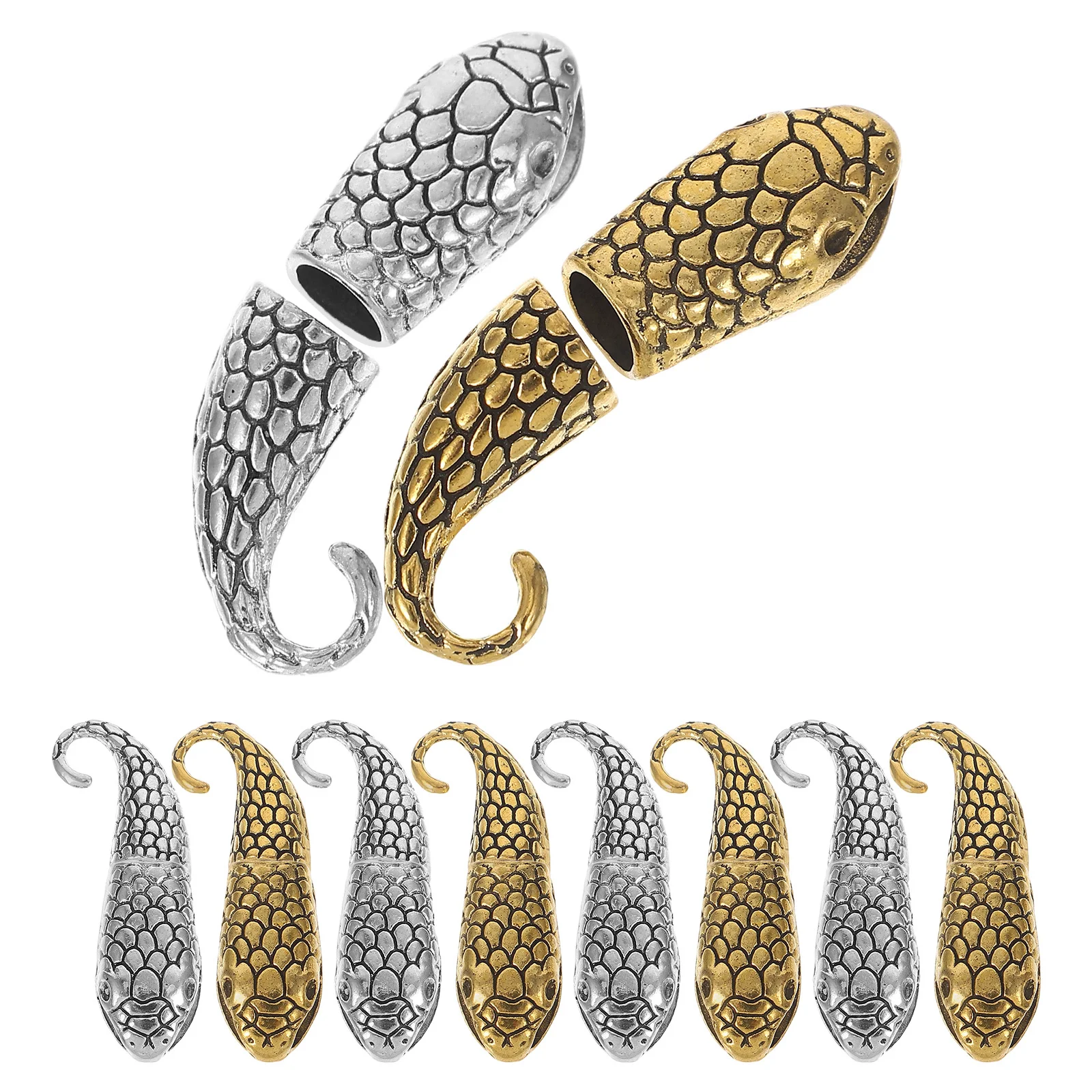 

10 пар застежек-змеек для веревок, изящные застежки для украшений, материалы для изготовления браслетов и ожерелий своими руками