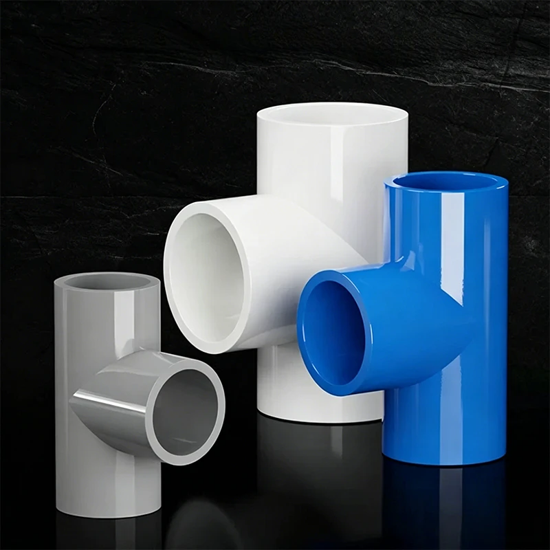 1PCS PVC 20~110mm ID Water Supply Pipe Fittings Equal Tee Tube Connectors  Irrigation Water Parts  Aquarium Fish Tank Joint