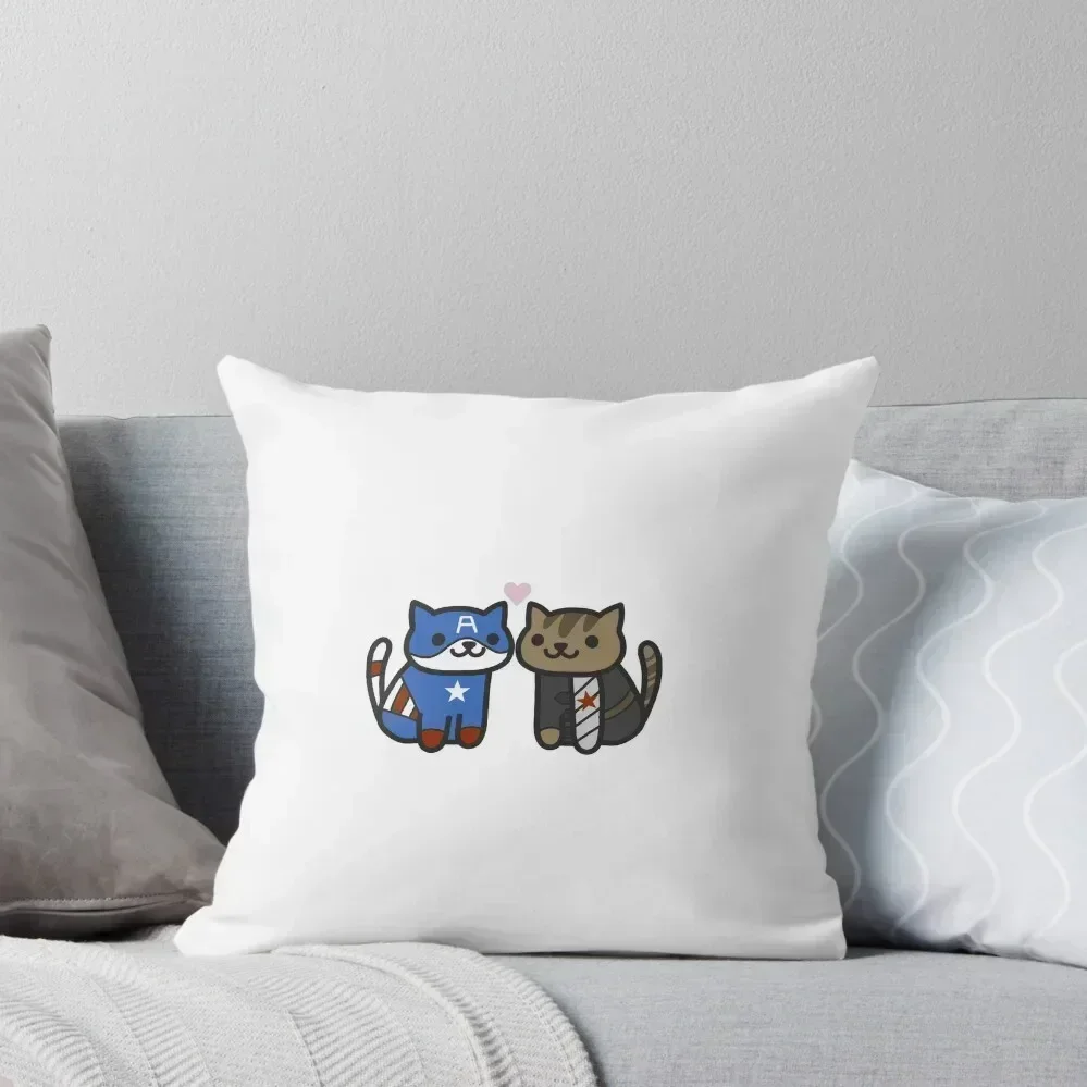 

Cat-ain America & Bucky Yarns Throw Pillow autumn decoration Custom Cushion Photo Cushions For Children pillow