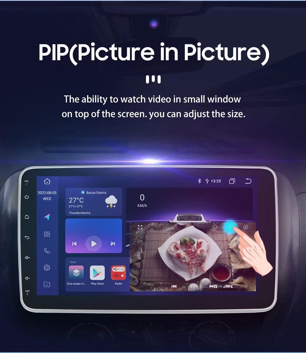 Hizpo Carplay Android Auto Drehbarer Touchscreen Universal Radio 1 Din Auto-Multimedia-Player MP5 GPS Autoradio 8-Kern 7862S RDS – Detail 30